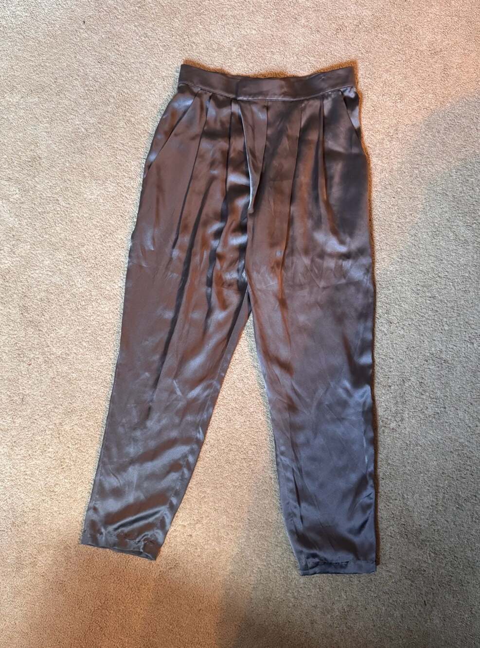 Coreylynncalter Grey Satin Trousers Quiet Luxury Old Money Minimalist Chic